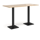 Brescia Rectangular Poseur Table With Flat Square Base - Kendal Oak - NWOF