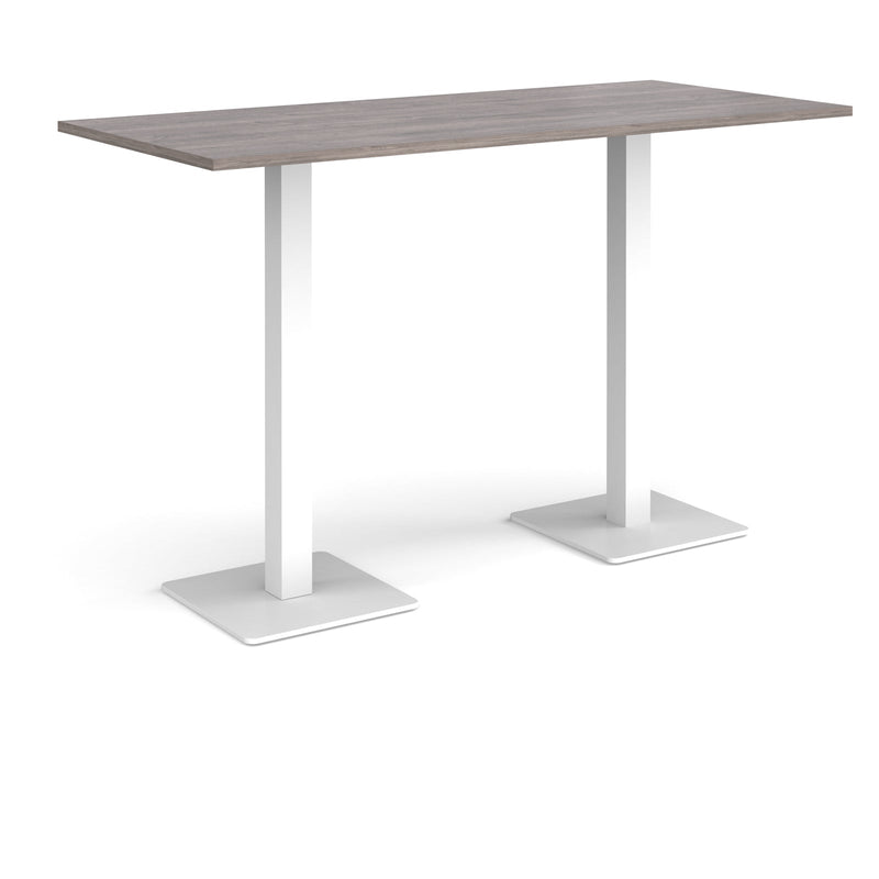 Brescia Rectangular Poseur Table With Flat Square Base - Grey Oak - NWOF