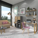 Cairo Straight Desk With Sleigh Frame Legs - Onyx Grey - NWOF