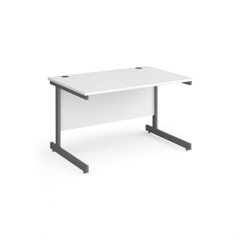Contract 25 800mm Deep Straight Desk With Cantilever Leg - White - NWOF