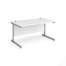 Contract 25 800mm Deep Straight Desk With Cantilever Leg - White - NWOF