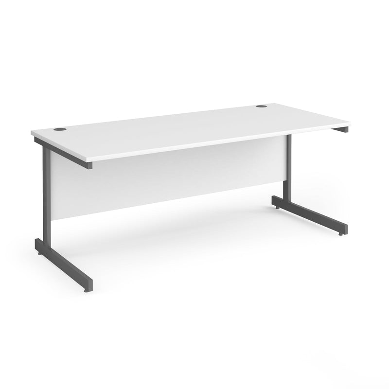 Contract 25 800mm Deep Straight Desk With Cantilever Leg - White - NWOF