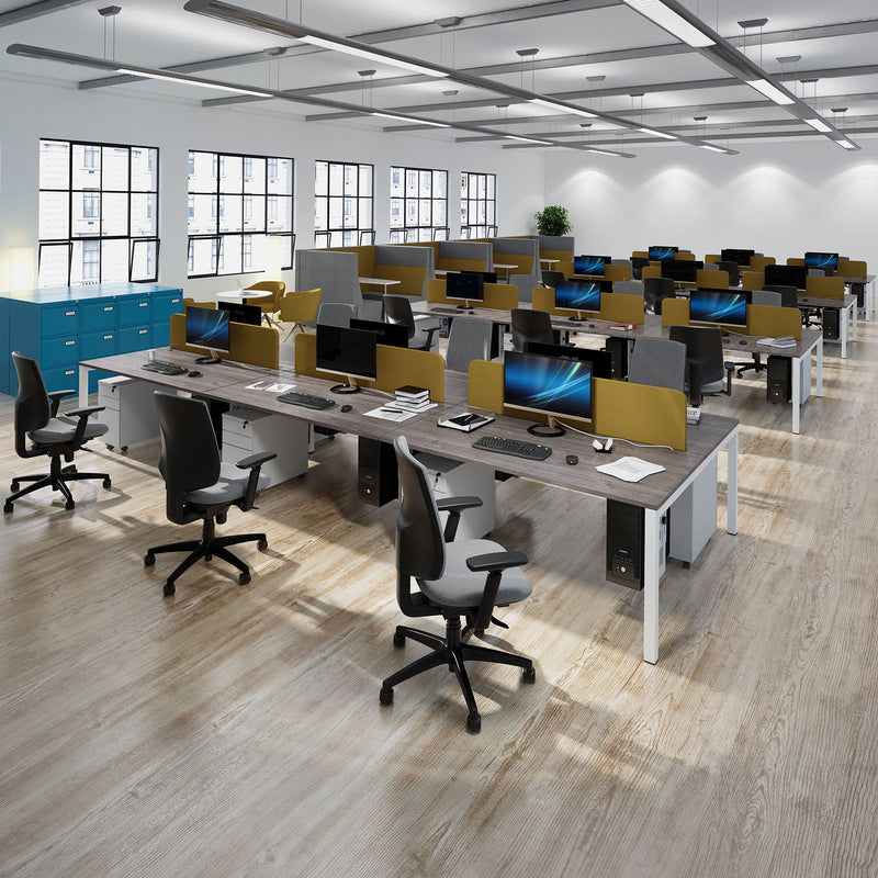 Connex Double Back To Back Desks - Grey Oak - NWOF