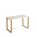 Cairo Straight Desk With Sleigh Frame Legs - White - NWOF