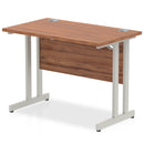 Impulse 600mm Deep Straight Desk With Cantilever Leg - Walnut - NWOF