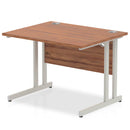 Impulse 800mm Deep Straight Desk With Cantilever Leg - Walnut - NWOF