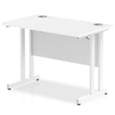 Impulse 600mm Deep Straight Desk With Cantilever Leg - White - NWOF