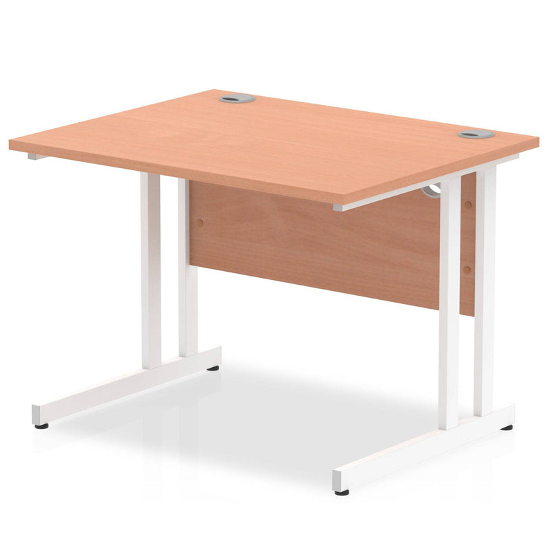 Impulse 800mm Deep Straight Desk With Cantilever Leg - Beech - NWOF