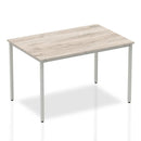 Impulse Straight Table Grey Oak Top Silver Box Frame Leg - NWOF