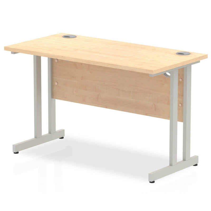 Impulse 600mm Deep Straight Desk With Cantilever Leg - Maple - NWOF