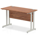 Impulse 600mm Deep Straight Desk With Cantilever Leg - Walnut - NWOF