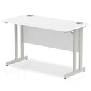 Impulse 600mm Deep Straight Desk With Cantilever Leg - White - NWOF