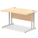 Impulse 800mm Deep Straight Desk With Cantilever Leg - Maple - NWOF
