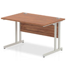 Impulse 800mm Deep Straight Desk With Cantilever Leg - Walnut - NWOF