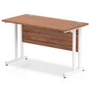 Impulse 600mm Deep Straight Desk With Cantilever Leg - Walnut - NWOF