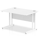 Impulse 800mm Deep Straight Desk With Cantilever Leg - White - NWOF