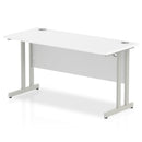 Impulse 600mm Deep Straight Desk With Cantilever Leg - White - NWOF