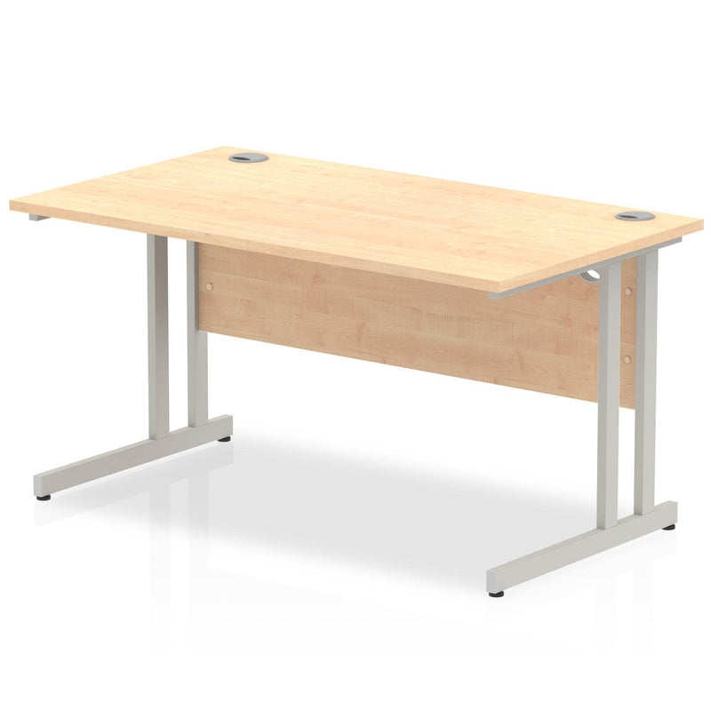 Impulse 800mm Deep Straight Desk With Cantilever Leg - Maple - NWOF