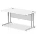 Impulse 800mm Deep Straight Desk With Cantilever Leg - White - NWOF