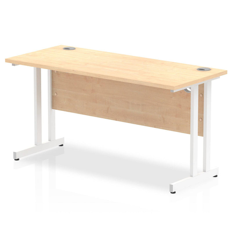 Impulse 600mm Deep Straight Desk With Cantilever Leg - Maple - NWOF