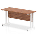 Impulse 600mm Deep Straight Desk With Cantilever Leg - Walnut - NWOF