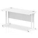 Impulse 600mm Deep Straight Desk With Cantilever Leg - White - NWOF