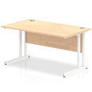 Impulse 800mm Deep Straight Desk With Cantilever Leg - Maple - NWOF
