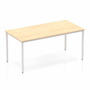 Impulse Straight Table Maple Top Silver Box Frame Leg - NWOF