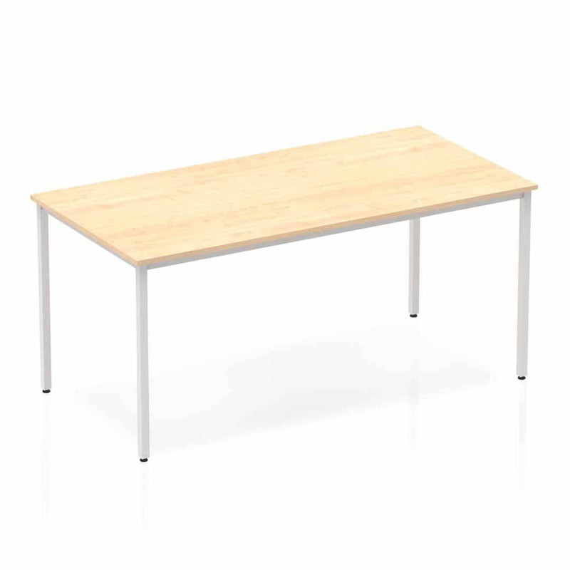 Impulse Straight Table Maple Top Silver Box Frame Leg - NWOF