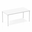 Impulse Straight Table White Top Silver Box Frame Leg - NWOF