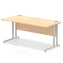 Impulse 800mm Deep Straight Desk With Cantilever Leg - Maple - NWOF