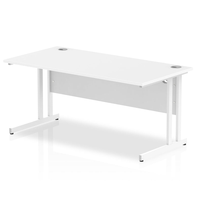 Impulse 800mm Deep Straight Desk With Cantilever Leg - White - NWOF