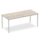 Impulse Straight Table Grey Oak Top Silver Box Frame Leg - NWOF
