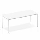 Impulse Straight Table White Top Silver Box Frame Leg - NWOF