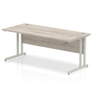 Impulse 800mm Deep Straight Desk With Cantilever Leg - Grey Oak - NWOF