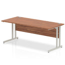 Impulse 800mm Deep Straight Desk With Cantilever Leg - Walnut - NWOF
