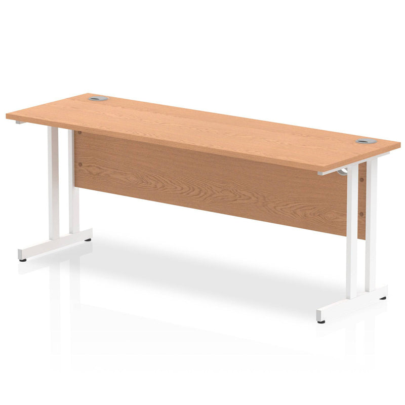 Impulse 600mm Deep Straight Desk With Cantilever Leg - Oak - NWOF
