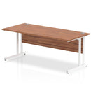 Impulse 800mm Deep Straight Desk With Cantilever Leg - Walnut - NWOF