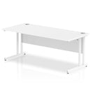 Impulse 800mm Deep Straight Desk With Cantilever Leg - White - NWOF