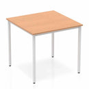 Impulse Straight Table Oak Top Silver Box Frame Leg - NWOF