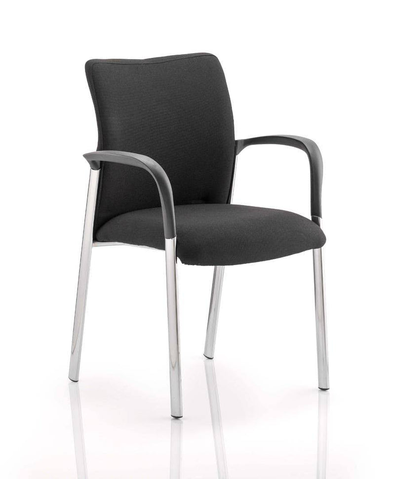 Academy Visitor Chair Black Fabric Back With Arms - NWOF