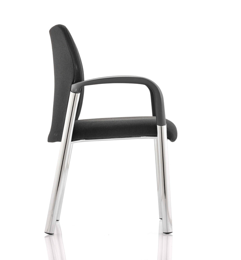 Academy Visitor Chair Black Fabric Back With Arms - NWOF