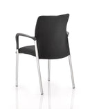 Academy Visitor Chair Black Fabric Back With Arms - NWOF