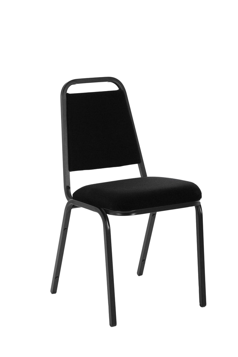 Banqueting Stacking Visitor Chair Black Frame Black Fabric - NWOF