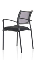 Brunswick Visitor Black Fabric Chair With Arms & Black Frame - NWOF