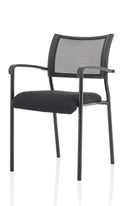 Brunswick Visitor Black Fabric Chair With Arms & Black Frame - NWOF