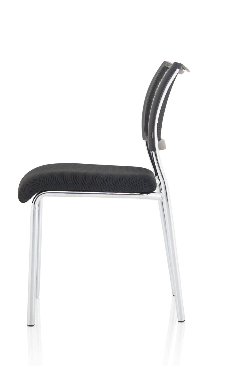Brunswick Visitor Chair Black Fabric Without Arms Chrome Frame - NWOF