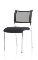 Brunswick Visitor Chair Black Fabric Without Arms Chrome Frame - NWOF