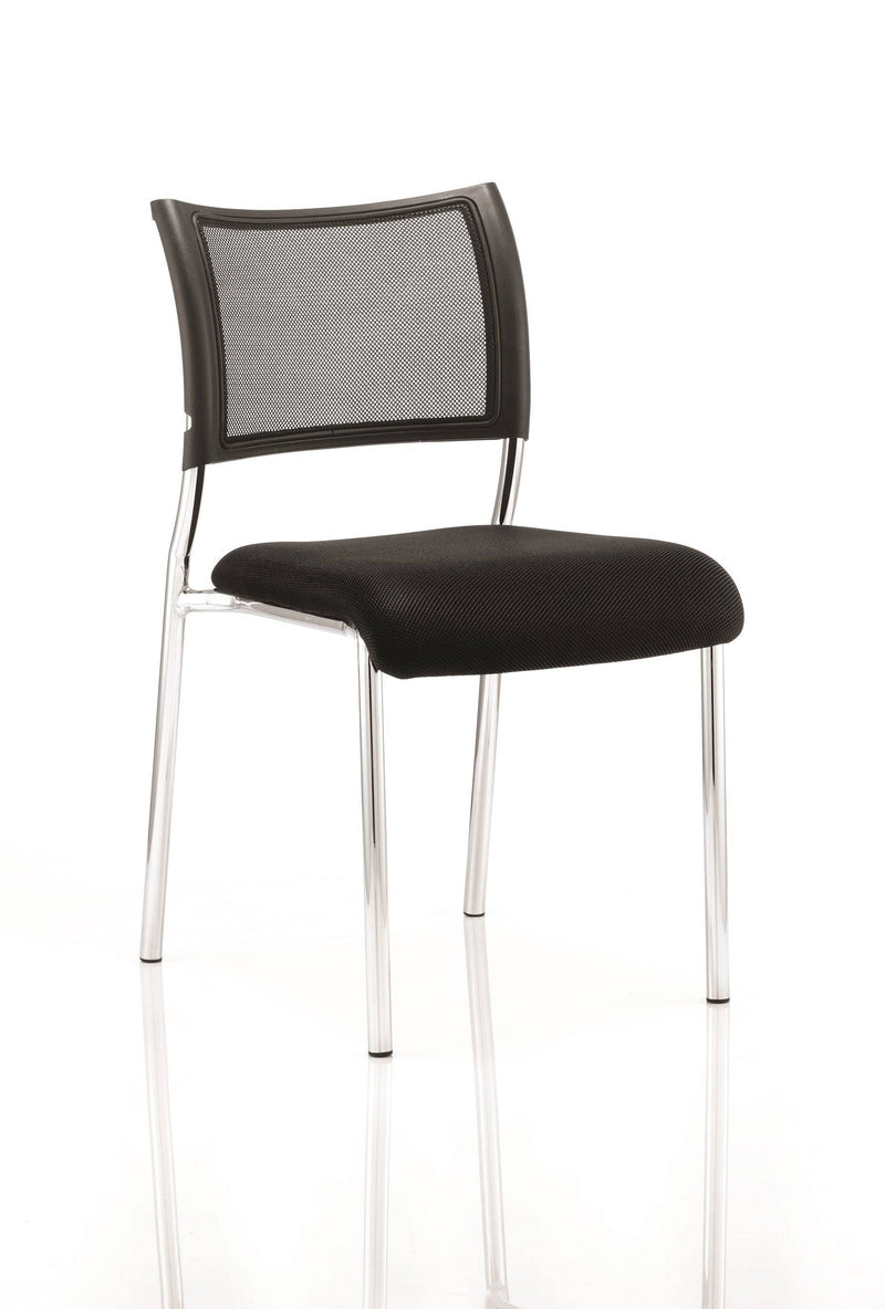 Brunswick Visitor Chair Black Fabric Without Arms Chrome Frame - NWOF