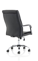 Carter Black Luxury Faux Leather Chair With Arms - NWOF